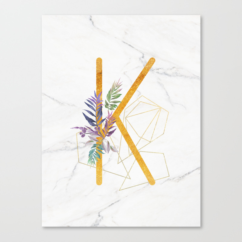 Modern Glamorous Personalized Gold Initial Letter K Custom Initial Name Monogram Gold Alphabet Prin Canvas Print By Aba2life Society6 Letter k emblem icon design template elements vector art illustration. modern glamorous personalized gold initial letter k custom initial name monogram gold alphabet prin canvas print by aba2life