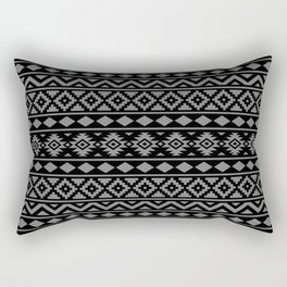 Aztec Essence Ptn III Grey on Black Rectangular Pillow
