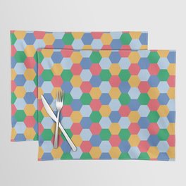 Colorful Hexagon polygon pattern. Digital Illustration background Placemat