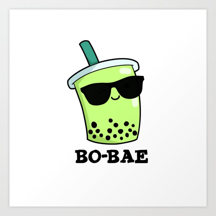 Bo-bae Cute Boba Tea Pun Art Print