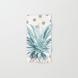 Pineapple crown - gold confetti Hand & Bath Towel