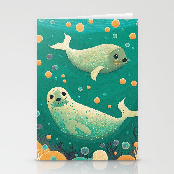 Seals Part of the Creatures of the Ocean series Stationery Cards