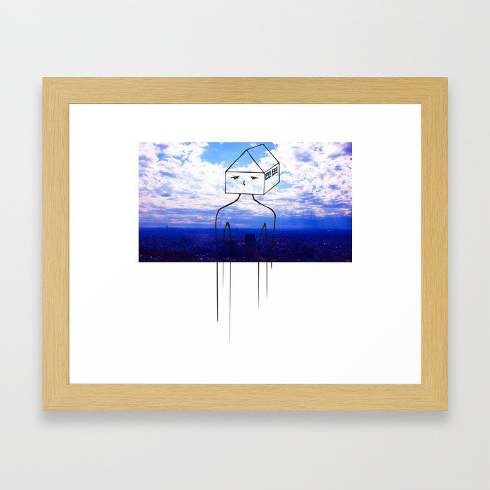 Head in the clouds, so is my house Framed Art Print