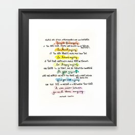 Mother Teresa - Do it Anyway Poem Framed Art Print