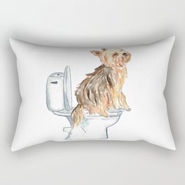  Yorkie Yorkshire terrier toilet Painting Rectangular Pillow