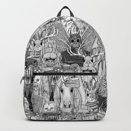 cryptid crowd black white Backpack