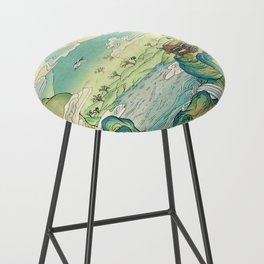 Minhwa: Peach Paradise C Type Bar Stool