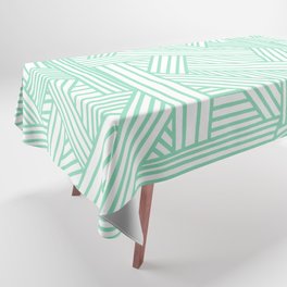 Sketchy Abstract (Mint & White Pattern) Tablecloth