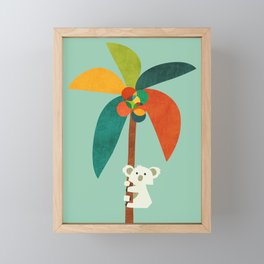 Koala on Coconut Tree Framed Mini Art Print
