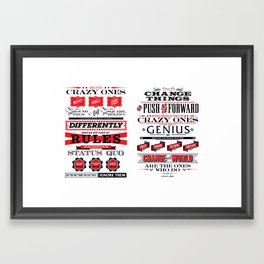 Steve Jobs "Here's to the crazy ones" quote print Framed Art Print
