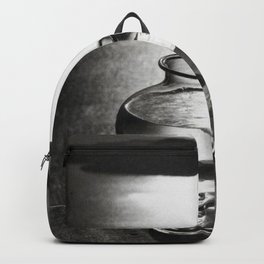 Goldfish bowl, Greek Islands portrait black and white photography Backpack