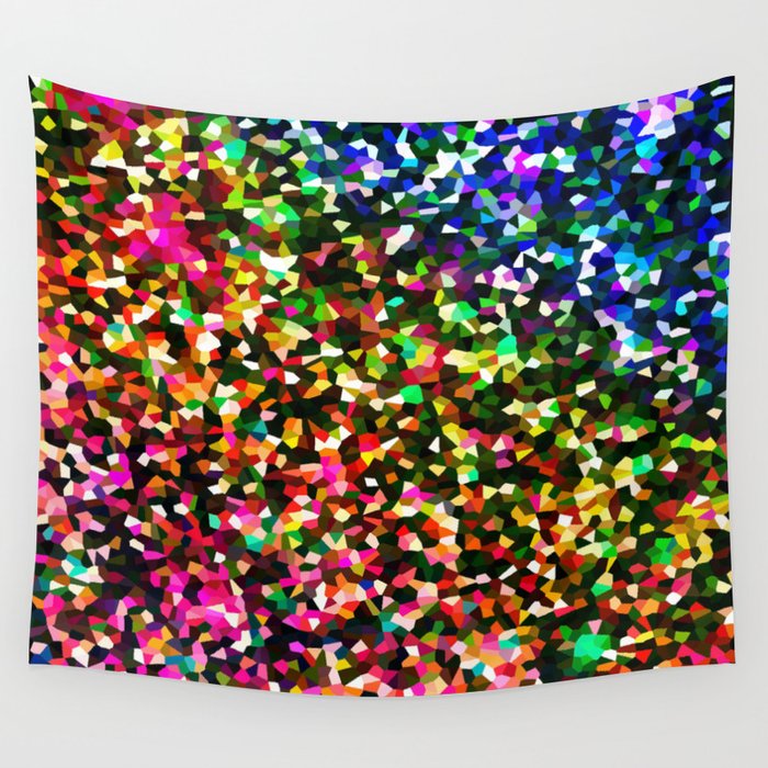 Sublime Color : Rainbow Crystal Pixels Wall Tapestry