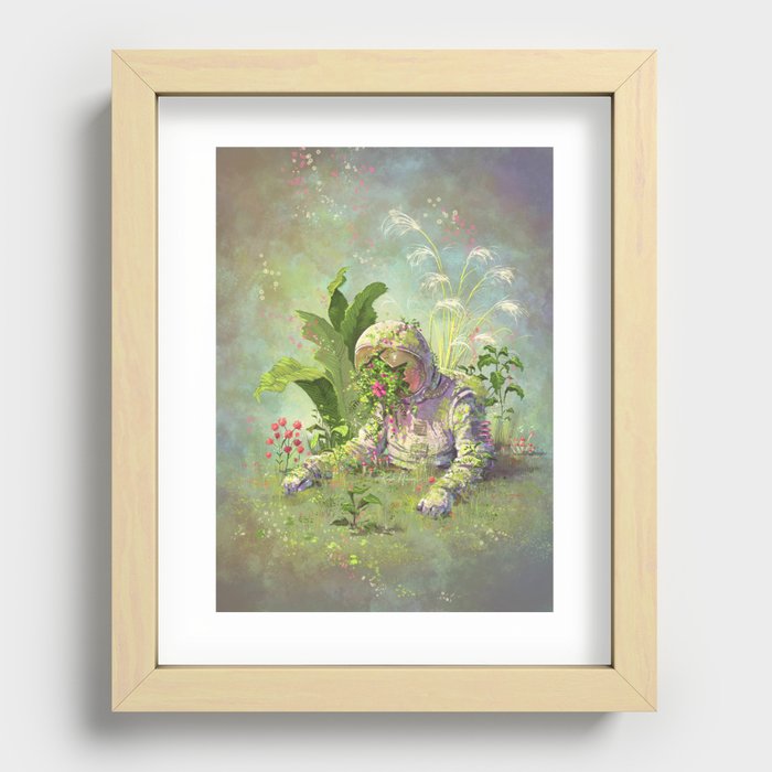 Planted Astronaut Recessed Framed Print