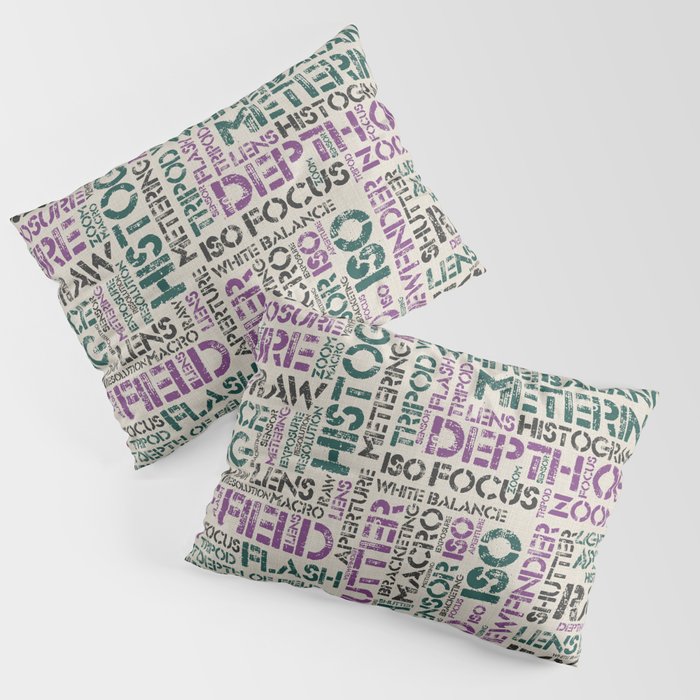 Photography Terms Word Pattern Pillow Sham