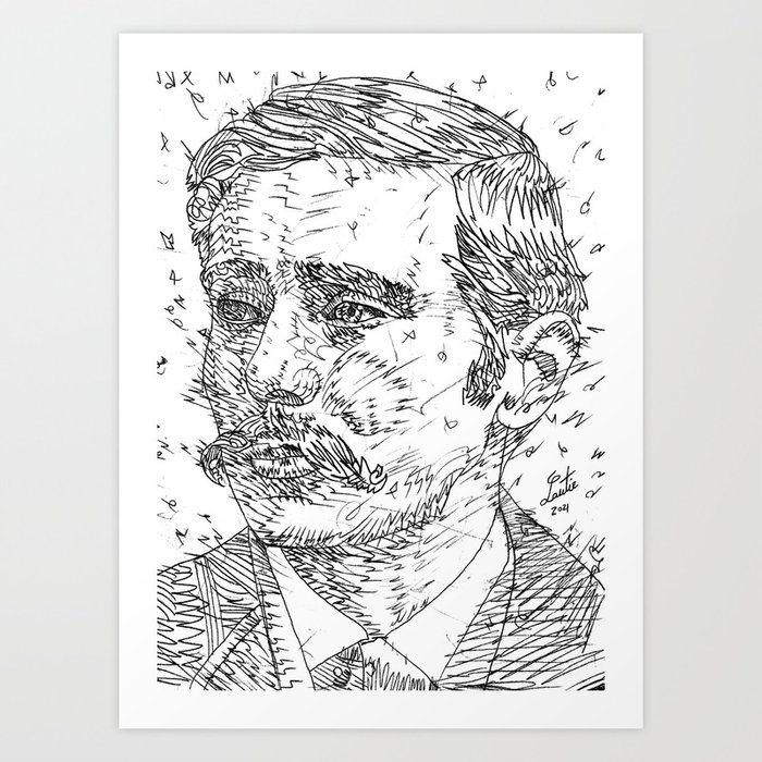 H. G. WELLS - pencil portrait .1 Art Print