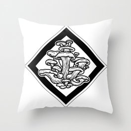 Oyster Mushrooms in Ink Throw Pillow