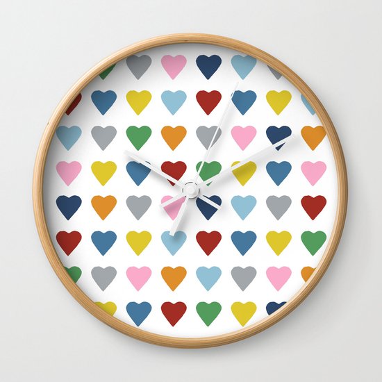 64 Hearts Wall Clock