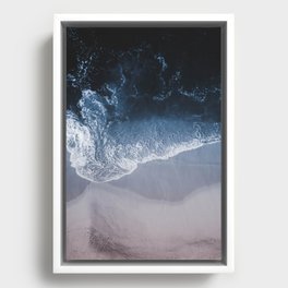 Aerial Ocean Print - Crashing Waves - Beach - Sea Travel photography Framed Canvas