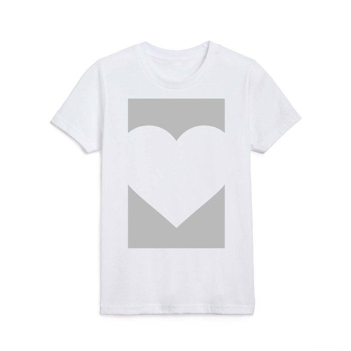 Heart (White & Gray) Kids T Shirt