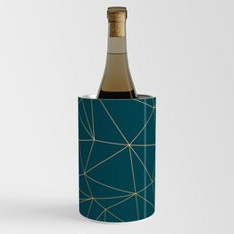 Benjamin Moore Hidden Sapphire Gold Geometric Pattern Wine Chiller