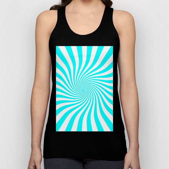Swirl (Aqua Cyan/White) Unisex Tank Top