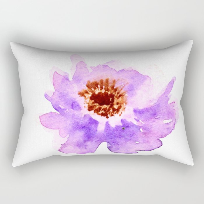 Watercolor Painting - Purple Flower Rectangular Pillow