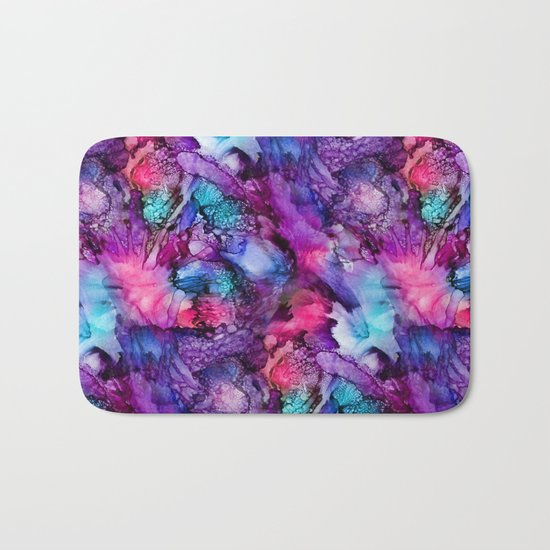 Glowing Purple Abstract Bath Mat