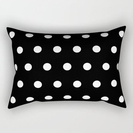 Dots on black Rectangular Pillow