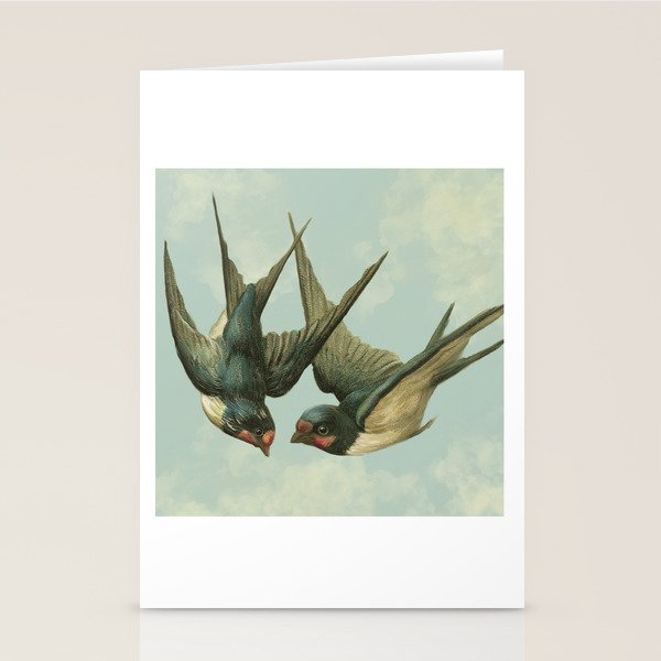 Vintage Swallow Pair Art Print by Veata | Society6