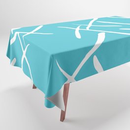 White cross marks on blue background Tablecloth