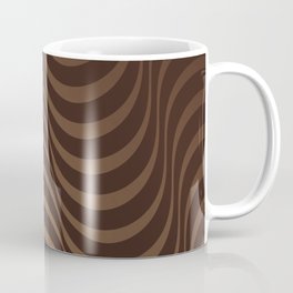 abstract modern geometric pattern beige caramel chocolate brown waves Coffee Mug