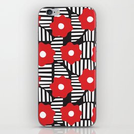 Red flowers abstract pattern iPhone Skin