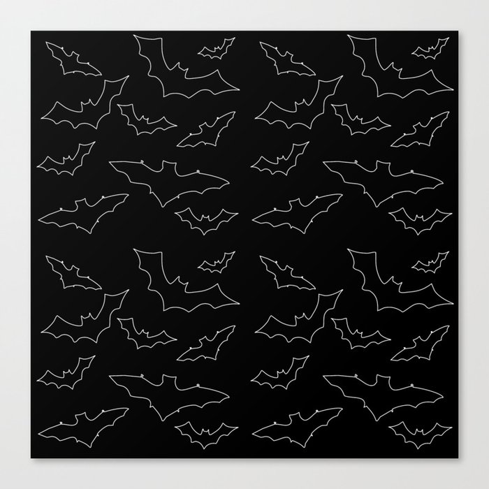 Bats Pattern Kids Spooky Print Canvas Print