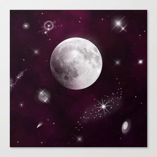 Night Sky in Purple Canvas Print