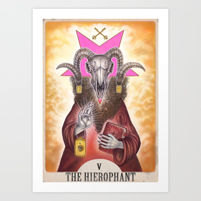 The Hierophant Tarot Card Art Print Tarot Home Decor