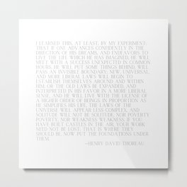 Advance Confidently in the Direction of your Dreams, Thoreau Typography Metal Print | Writer, Individualism, Typography, Reason, Spiritual, Poetry, Passion, Confidence, Mystical, Classics 