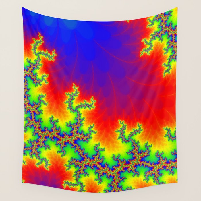 Abstract Art Psychedelic Art Primary Colors Red Yellow Blue Wall