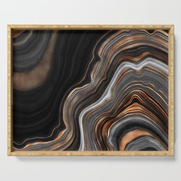 Glowing Marble Waves  Serving Tray