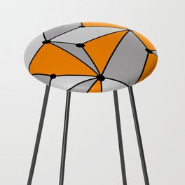 Abstract geometric pattern - orange and gray. Counter Stool
