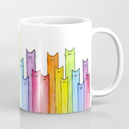 Cat Rainbow Watercolor Pattern Mug
