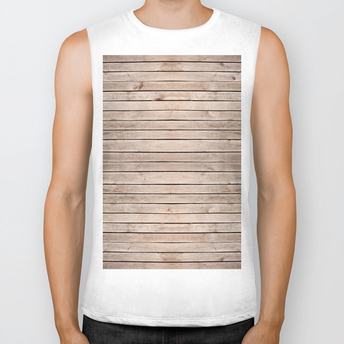 Weathered Boards Texture Abstract Biker Tank By Arletta
