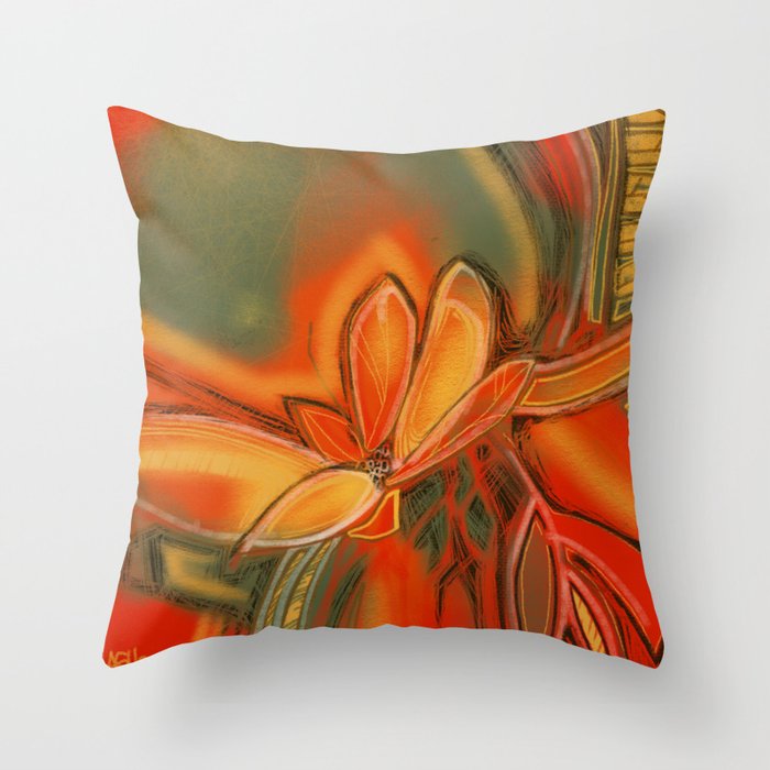 Flower of Passion Throw Pillow