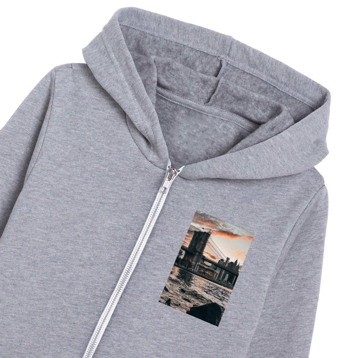 Brooklyn Bridge and Manhattan skyline Kids Zip Hoodie