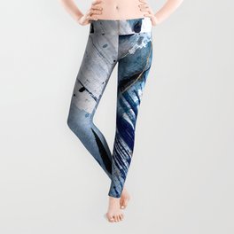 Breathe [2]: colorful abstract in black, blue, purple, gold and white Leggings