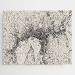 Oslo, Norway - City Map. Black and White Aesthetic Jigsaw Puzzle
