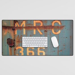 Rusting Blue Boxcar Railcar Rolling Stock Steamtown USA National Historic Site MRC 366 Desk Mat