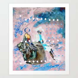 The Lovers In Pink Art Print