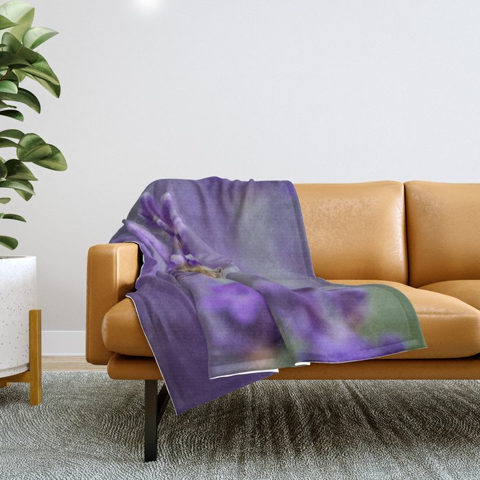 Lavender Bee Throw Blanket