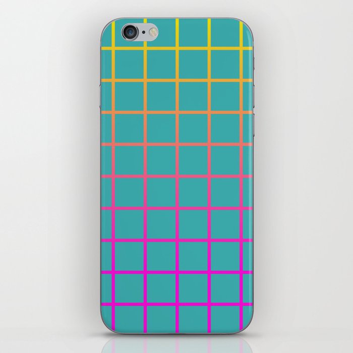 80s gradient grid 1 iPhone Skin