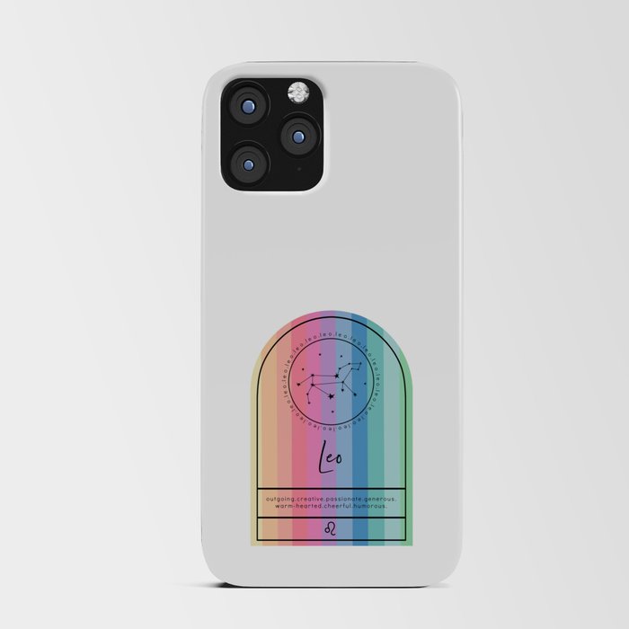 Leo Zodiac | Rainbow Stripe iPhone Card Case